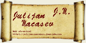 Julijan Maćašev vizit kartica